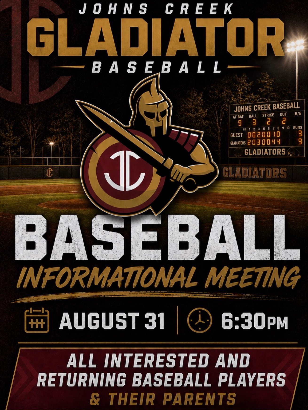 Baseball Information Meeting Announced