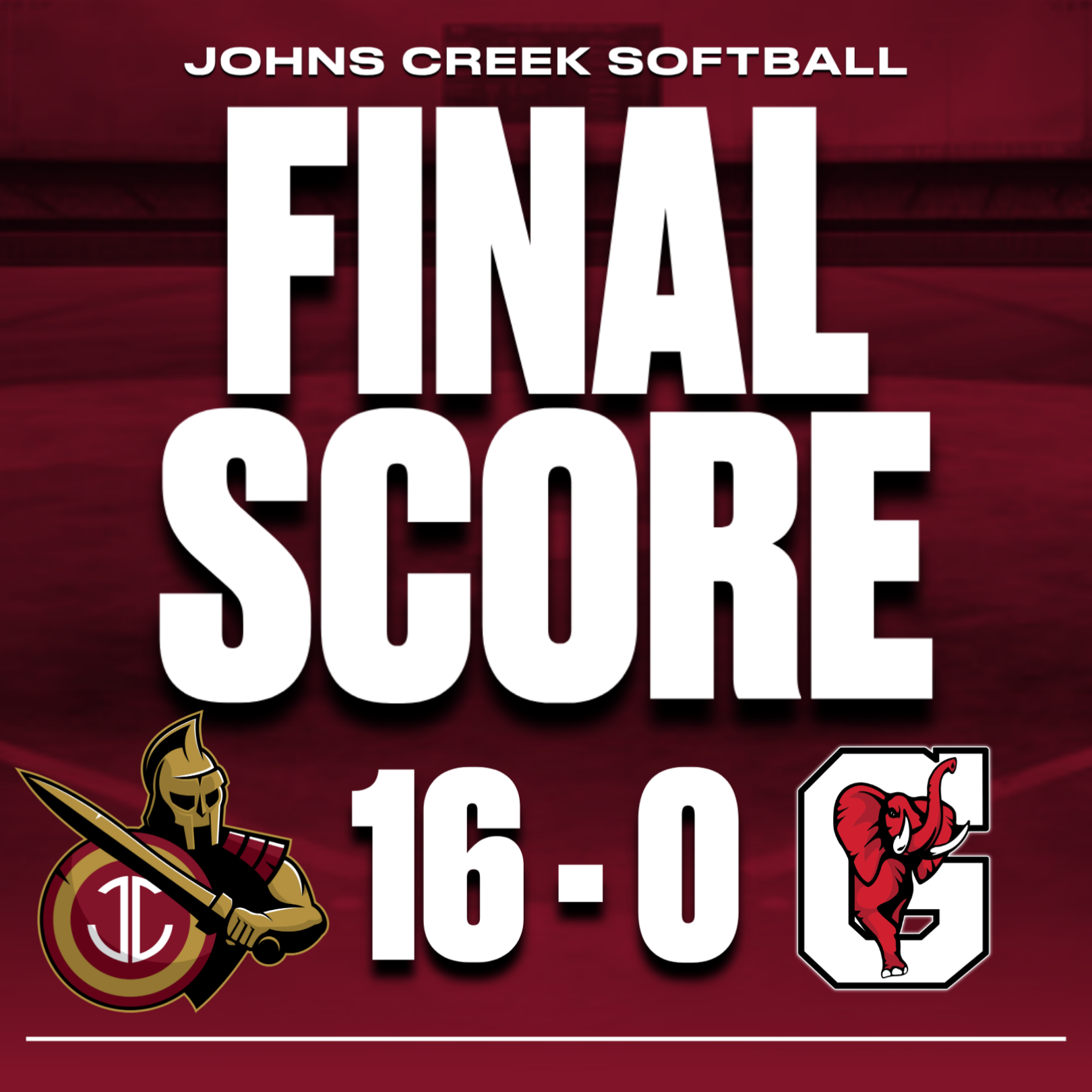 Lady Gladiators Roll Past Red Elephants 16-0, Stay on Record Pace