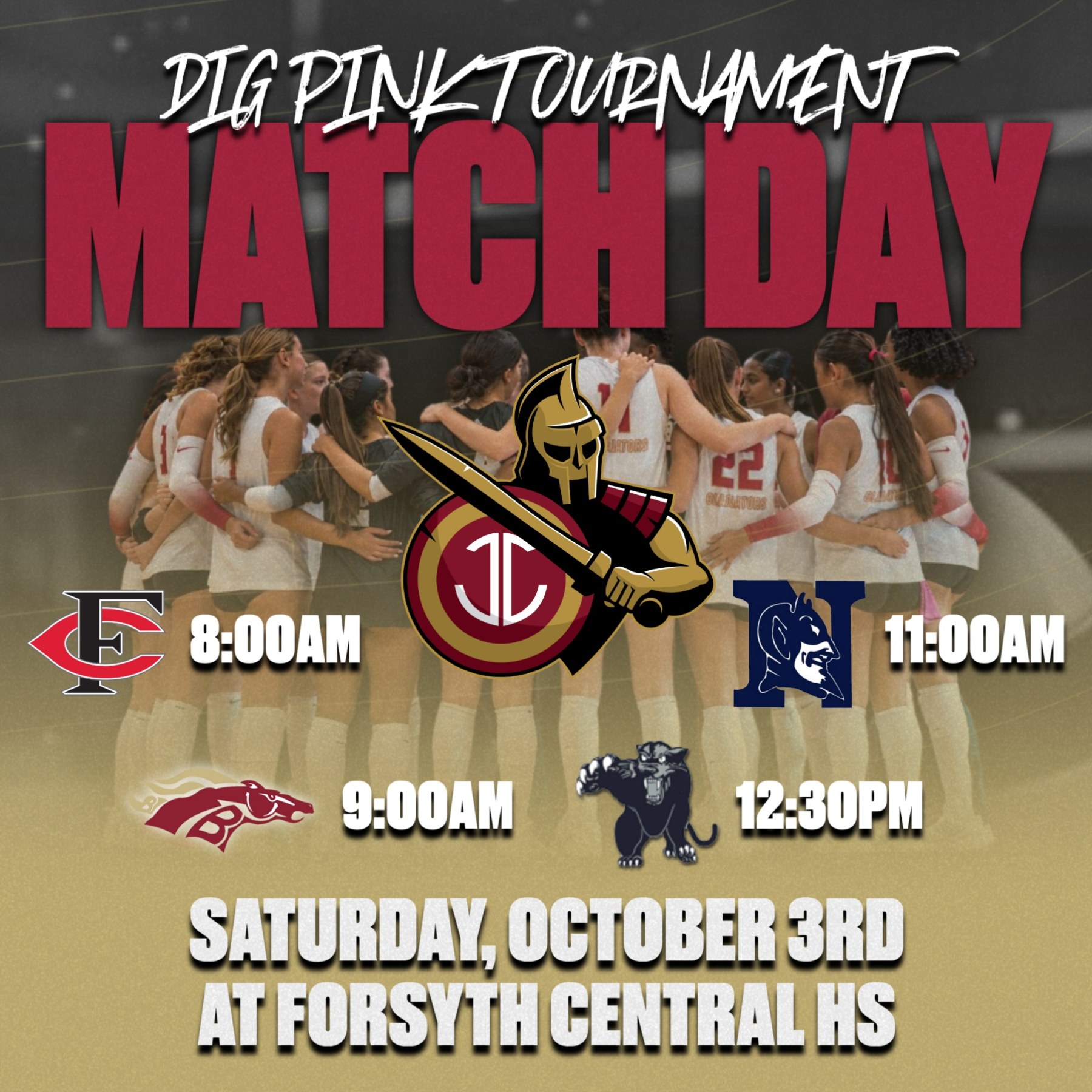 Volleyball Tomorrow at Dig Pink Tournament