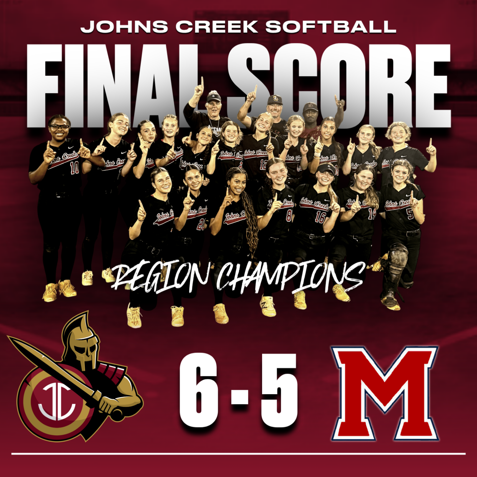 Lady Gladiators Walk Off Milton to Capture First-Ever Region Championship