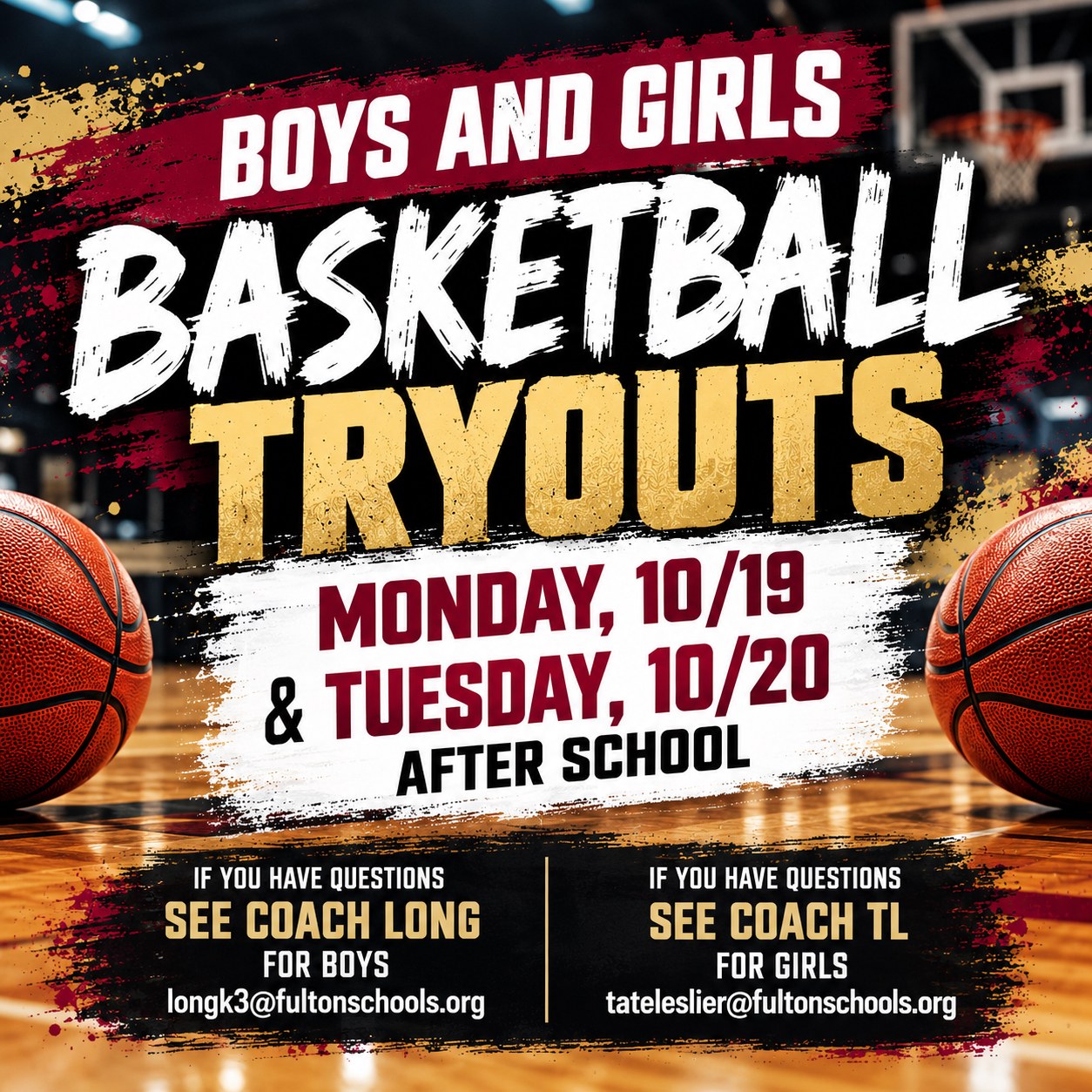 Basketball Tryouts Announced