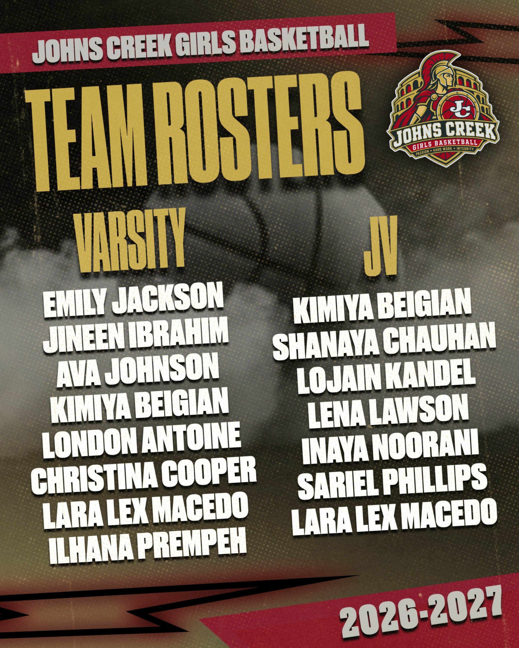 Girls Basketball Team Rosters Announced